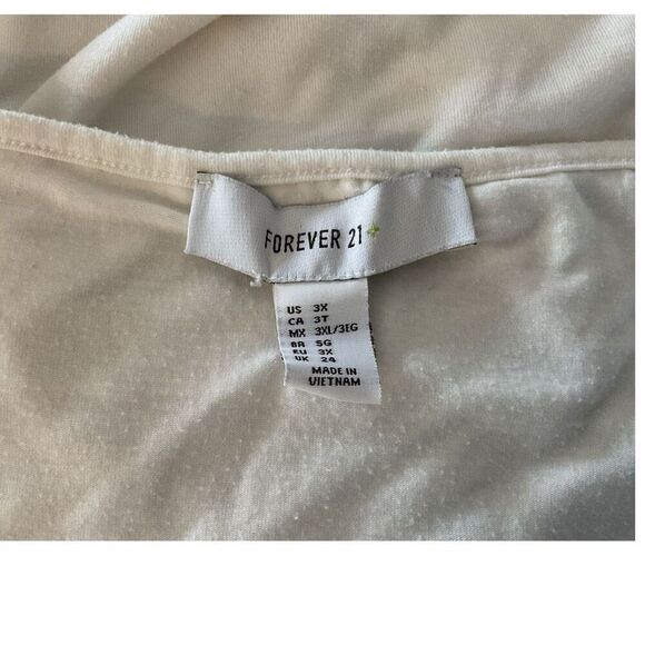 Forever 21 Off-White Boho Tee Top 3X - Picture 5 of 6